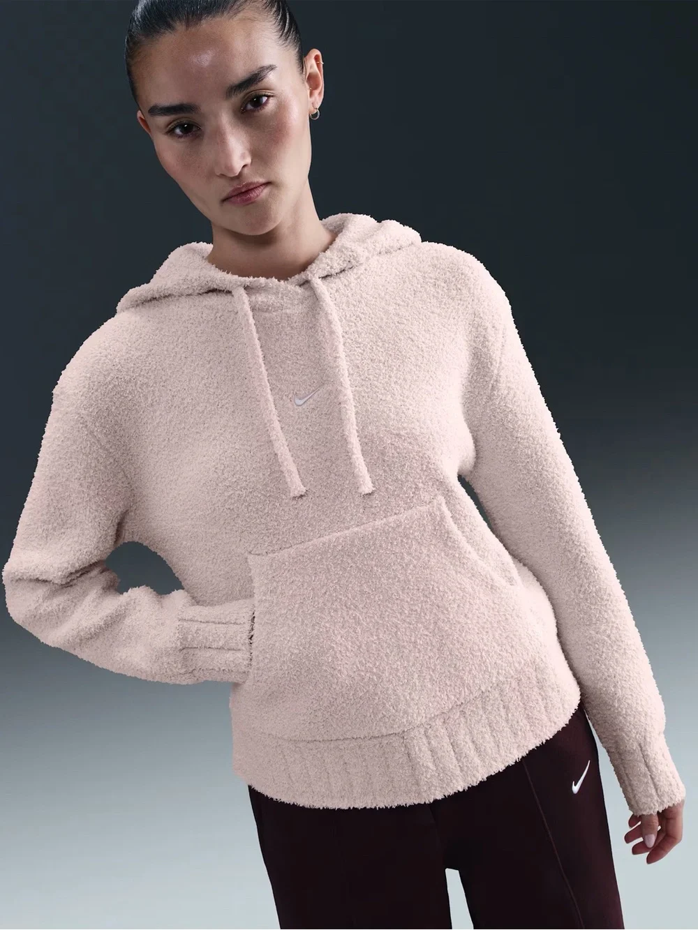 Nike Blush Pink Women's Sportswear Phoenix Cozy Bouclé Outfit